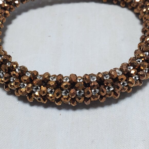 Ali Khan stretch bracelet shades of brown and clear with gift box - Picture 3 of 5